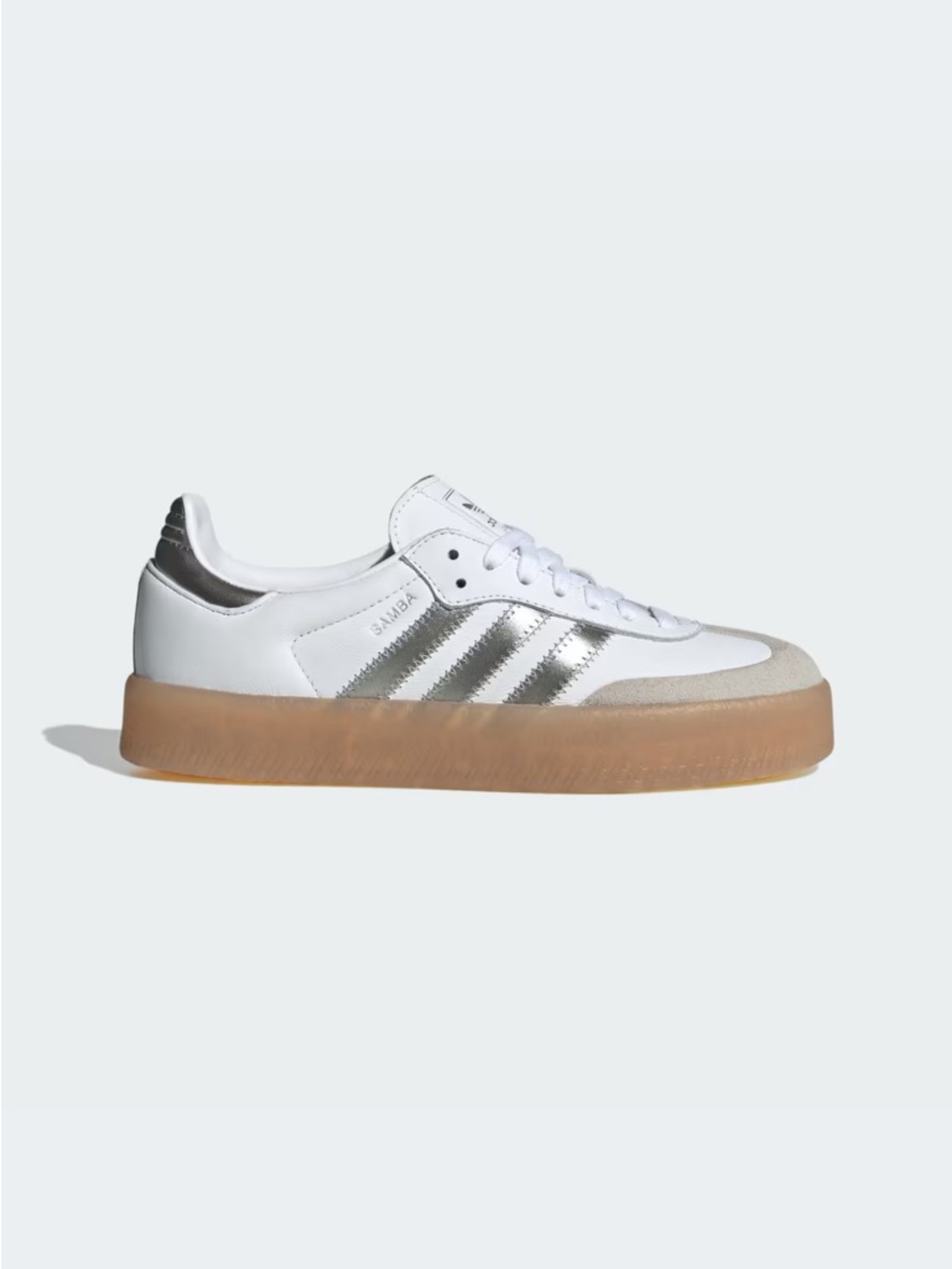 adidas Samba Super White Silver Gum Sole Women’s Sneakers - Picture 2 of 9